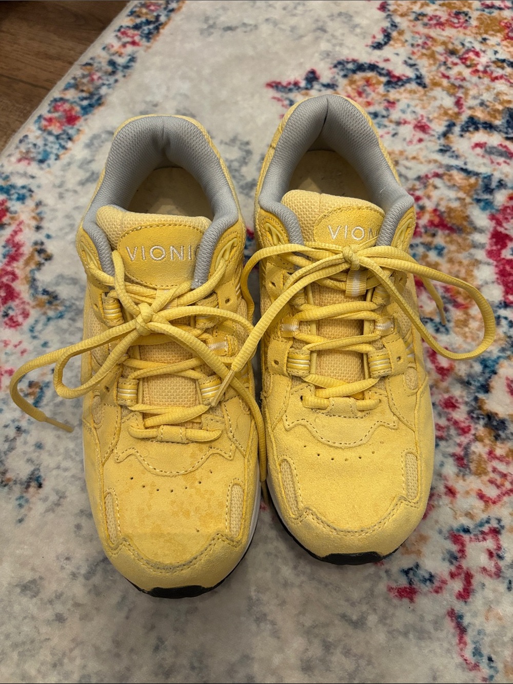 Vionic Yellow Suede Lace-Up Women's Sneakers